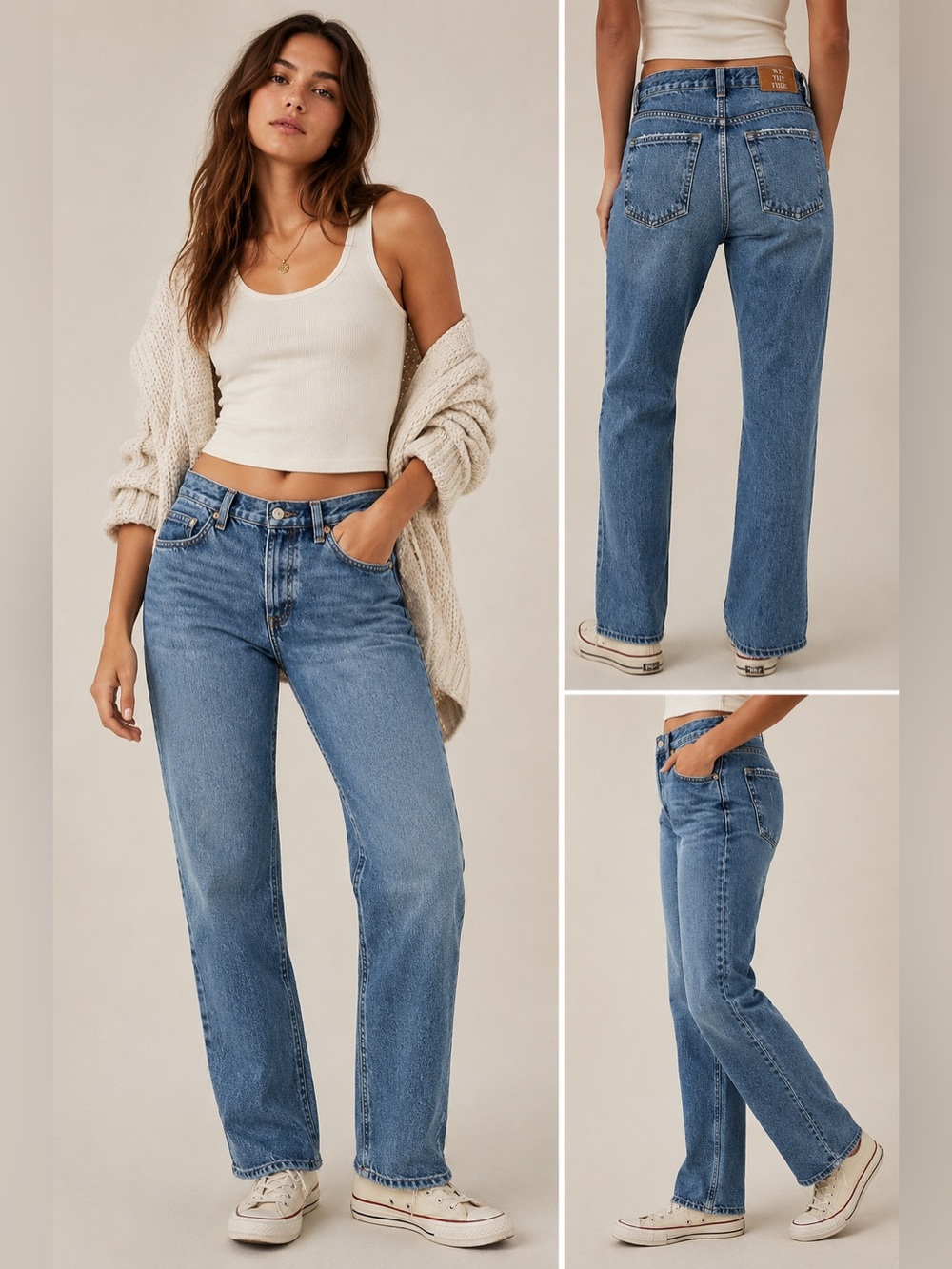 We The Free Women’s Straight Leg Jeans - Medium Blue Wash